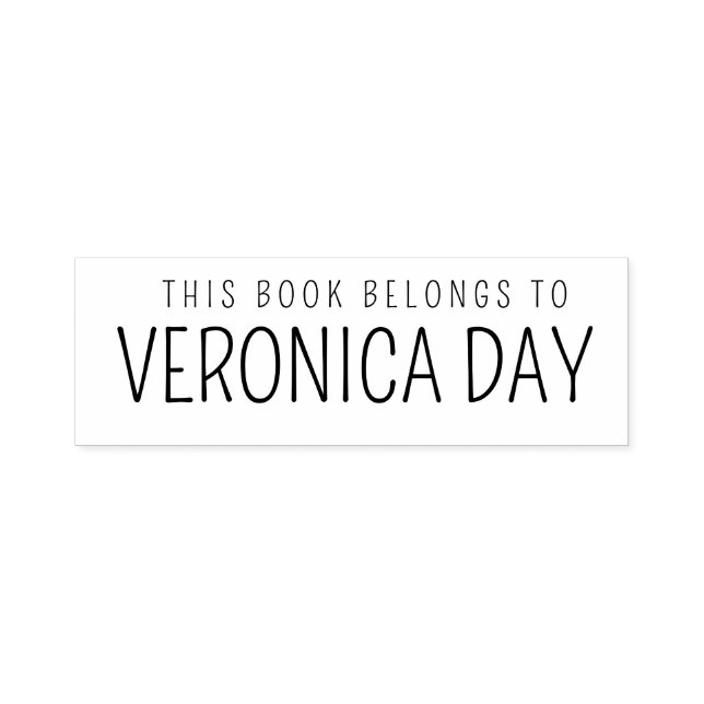 This Book Belongs to Modern Name Bookplate Self-inking Stamp (Design)