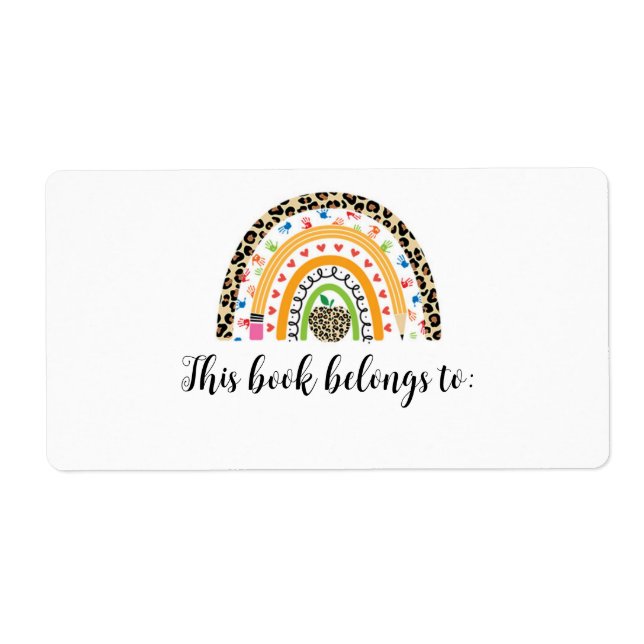 This Book Belongs To Modern Rainbow Label (Front)