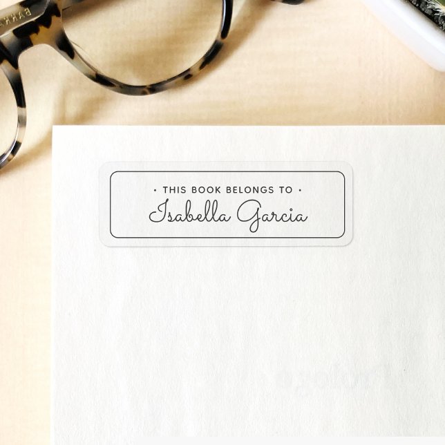 This Book Belongs To Modern Script Typography Label (Label the books in your library with this beautiful "this book belongs to" simple script labels.)