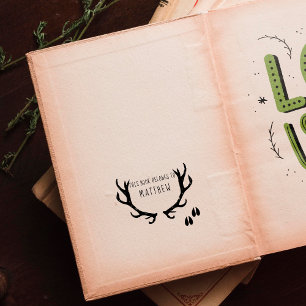 This Book Belongs To Monogram Rubber Stamp