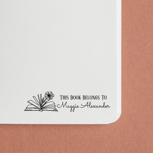 This Book Belongs To Name Bookplate Self_inking Stamp