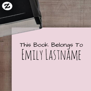This Book Belongs To - Name Library Bookplate Kids Self-inking Stamp by BusinessStationery at Zazzle