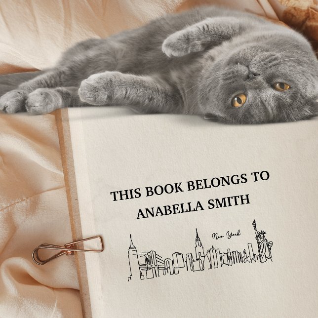 This book belongs to New York Skyline Bookworm Rubber Stamp (Creator Uploaded)