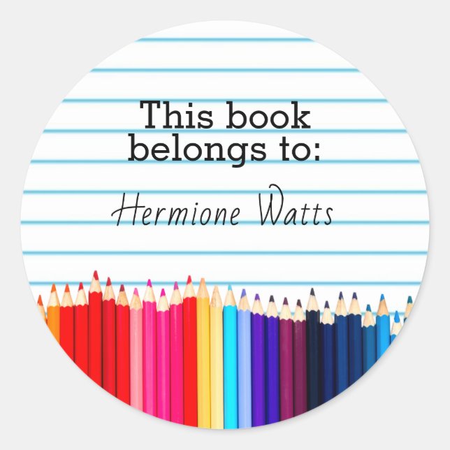 This Book Belongs to Pencils Bookplate (Front)