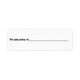 This book belongs to/personalize name label