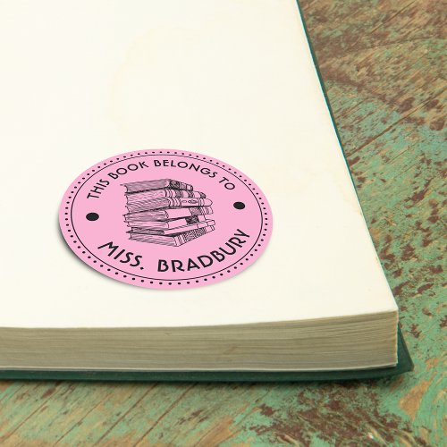 This Book Belongs To Personalized Classic Round Classic Round Sticker