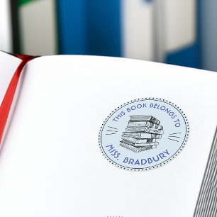 This Book Belongs To Personalized Classic Round Sticker