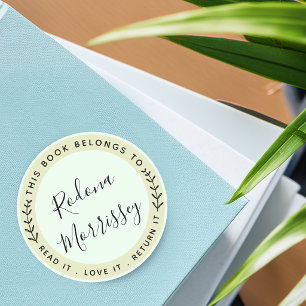 This Book Belongs To Personalized Classic Round Sticker