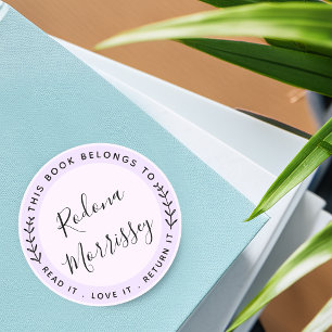 This Book Belongs To Personalized Classic Round Sticker