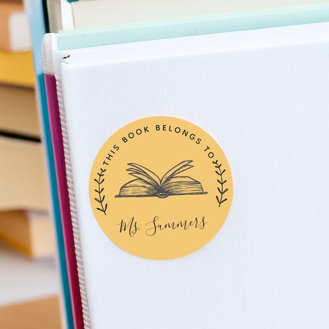 This Book Belongs To Personalized Classic Round Sticker (This Book Belongs To Personalized Classic Round Sticker)