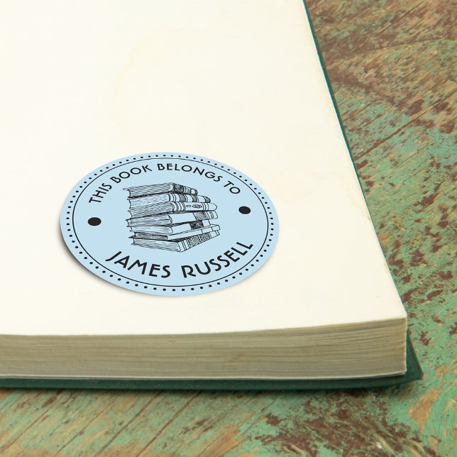 This Book Belongs To Personalized Classic Round Sticker (This Book Belongs To Personalized Classic Round Sticker)