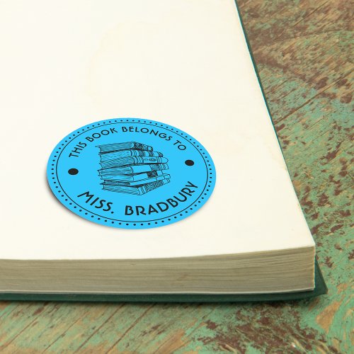 This Book Belongs To Personalized Classic Round Sticker