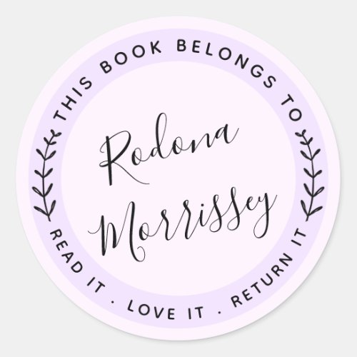 This Book Belongs To Personalized Classic Round Sticker