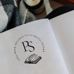 This Book Belongs To Personalized Name Monogram Rubber Stamp<br><div class="desc">THIS BOOK BELONGS TO custom name wooden stamp is perfect for librarians,  school teachers,  book lovers,  etc. Featuring a hand-drawn illustration of an open book,  round serif typography,  and elegant initials.</div>