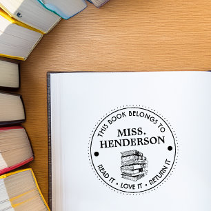 This Book Belongs To Personalized Teacher Self-inking Stamp