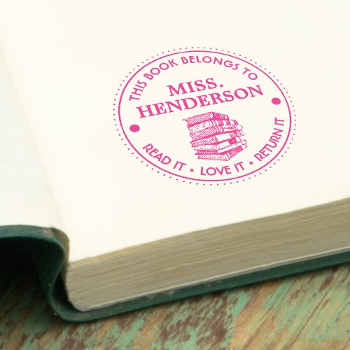 This Book Belongs To Personalized Teacher Self_inking Stamp