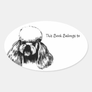 This Book Belongs to Poodle Oval Sticker
