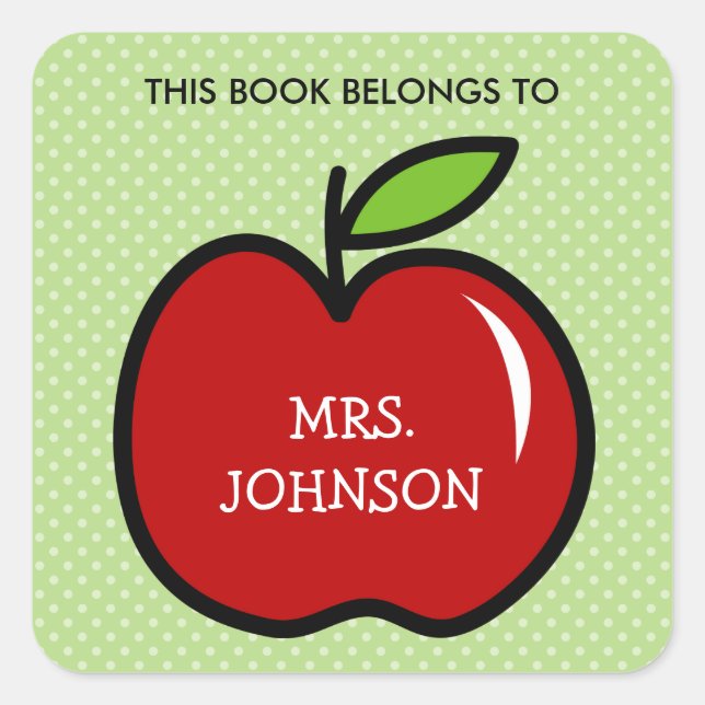This book belongs to red apple bookplate stickers (Front)