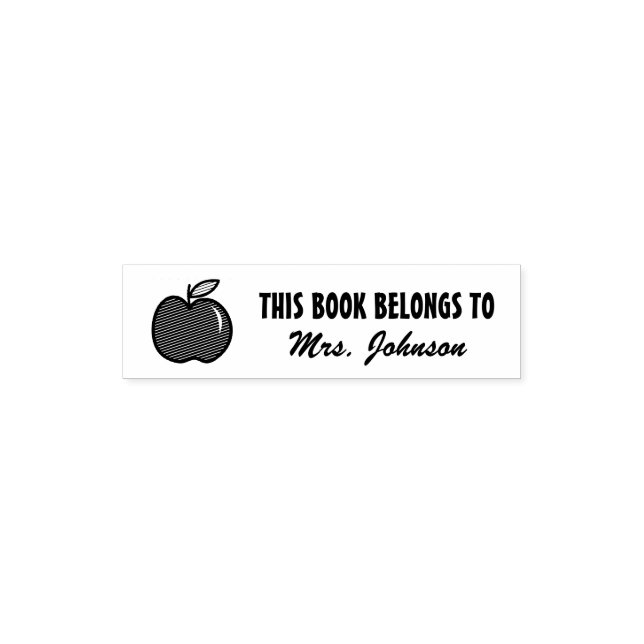 This Book Belongs To red apple stamp for teacher (Design)