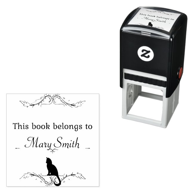 This Book Belongs To | Self Inking Stamp with Cat (In Situ)