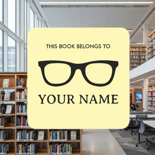 This book belongs to spectacles bookplate label