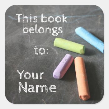 This Book Belongs To (stickers) Square Sticker by Siberianmom at Zazzle