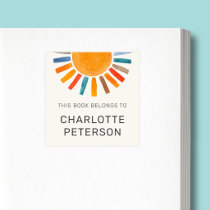 This Book Belongs To Sun Personalized Square Sticker