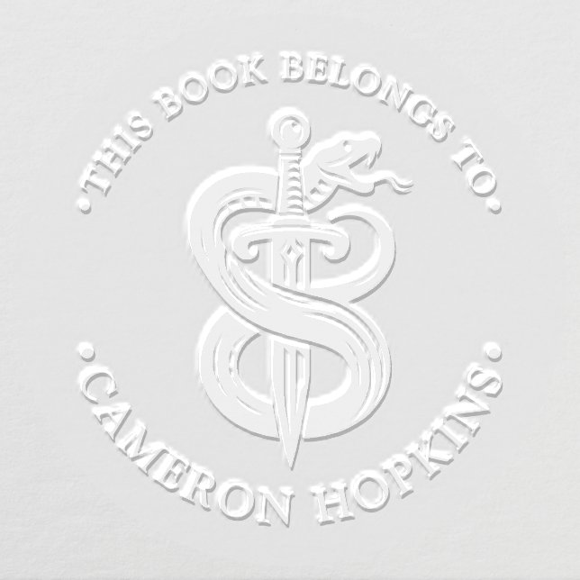 This Book Belongs To Sword With A Snake Embosser (Design)