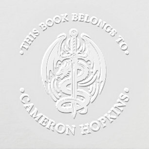 This Book Belongs To Sword With Dragon Embosser