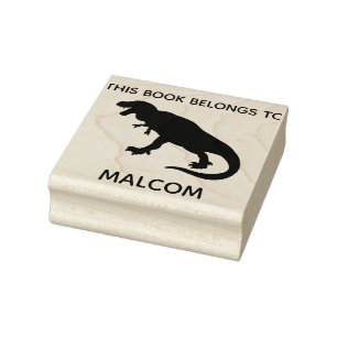This Book Belongs To T-Rex Dinosaur Kids Custom Rubber Stamp
