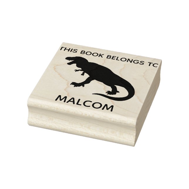This Book Belongs To T-Rex Dinosaur Kids Custom Rubber Stamp (Stamp)