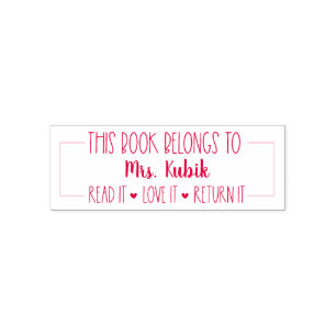 This Book Belongs To Teacher Library Stamp