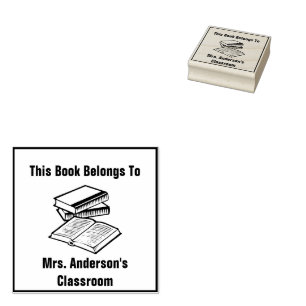 This Book Belongs To Teacher Name Classroom Rubber Stamp