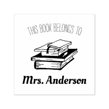 This Book Belongs To Teacher Name Self-inking Stamp by daisylin712 at Zazzle