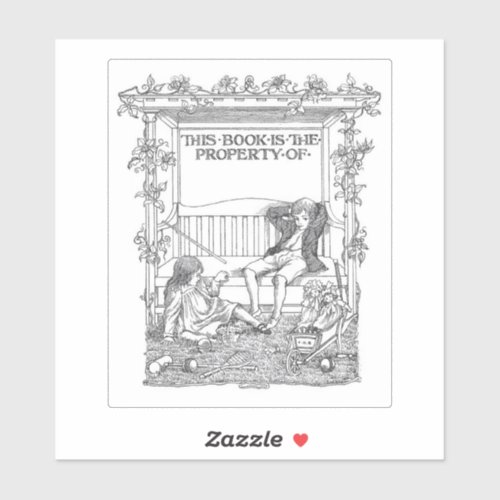 "This Book Belongs To" Vintage Bookplate Sticker