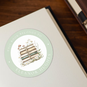 This Book Belongs To Watercolor Floral Bookplate