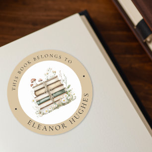 This Book Belongs To Watercolor Floral Bookplate