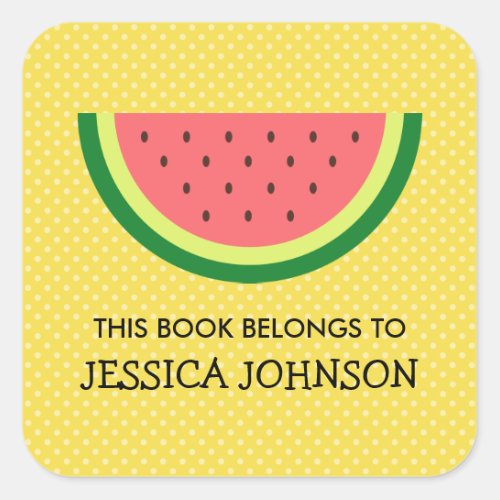 This book belongs to watermelon bookplate stickers