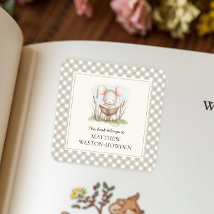 This Book Belongs To Woodland Mouse Kids Bookplate
