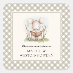 This Book Belongs To Woodland Mouse Kids Bookplate