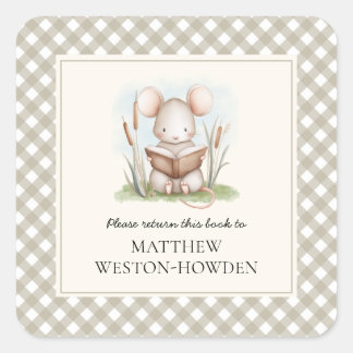 This Book Belongs To Woodland Mouse Kids Bookplate