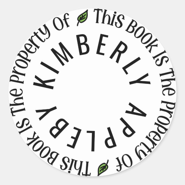 "This Book Is The Property Of" Sticker Template (Front)