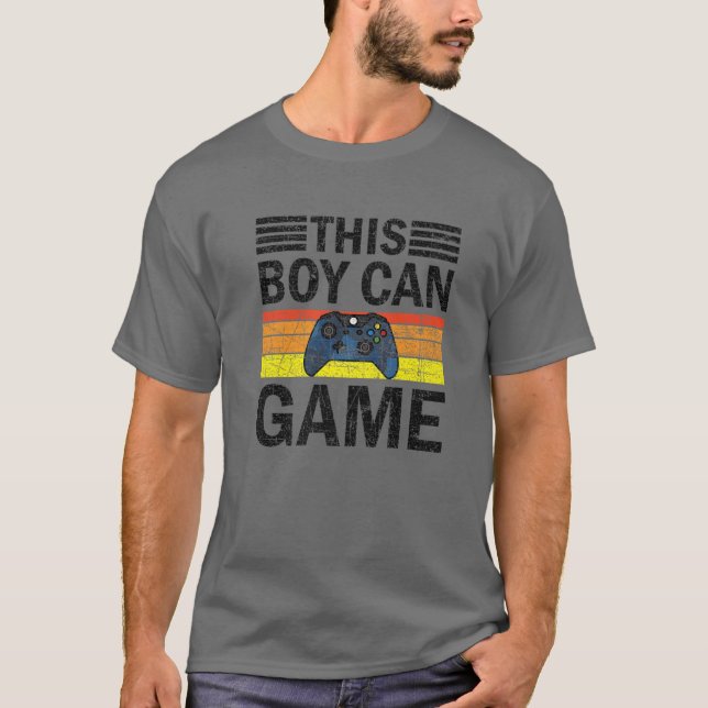 This Boy Can Game Funny 80S Retro Video Gaming Con T-Shirt (Front)