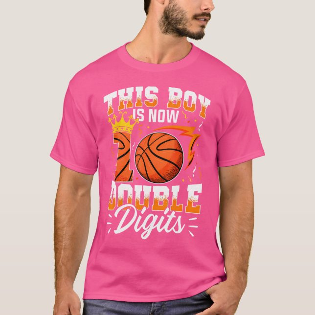 This Boy Double Digits Basketball 10 Year Old Boy  T-Shirt (Front)