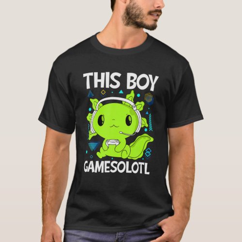 This Boy Gamesolotl Video Game Axolotl Gaming T_Shirt