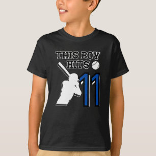 This boy hits 11 – baseball 11h birthday  T-Shirt