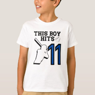 This boy hits 11 – baseball 11h birthday T-Shirt