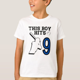 This boy hits 9 – baseball 9h birthday T-Shirt