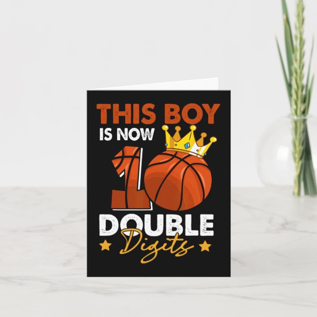 This Boy Is Now 10 Double Digits Basketball 10th B Card (Front)