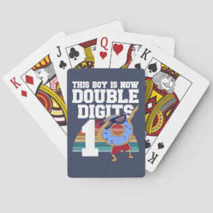 This Boy is Now Double Digits Funny 10th Birthday Poker Cards